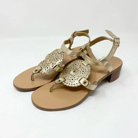 Jack Rogers Shoes Jack Rodgers Gretchen Gold Block Heel